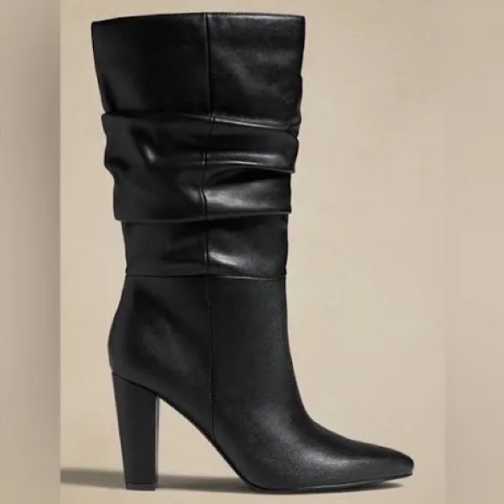 NWT Banana Republic Vegan Slouchy Boot 7.5 Mid Calf Slip on Bootie